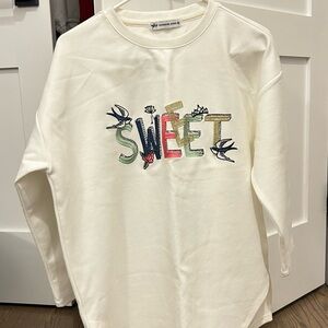White Long Sleeve 'Sweet' Sweatshirt